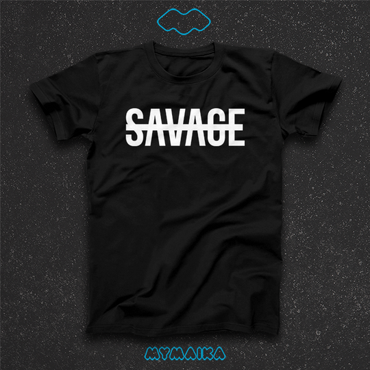 მაისური „SAVAGE“ — თეთრი ტიპოგრაფიული წარწერა
