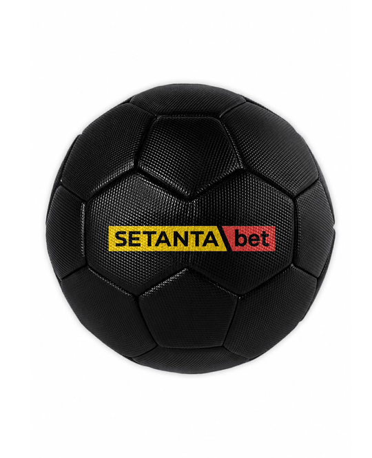 ბურთი „Setanta - Ball v3“ — შავი ფეხბურთის ბურთი SETANTAbet-ის ლოგოთი