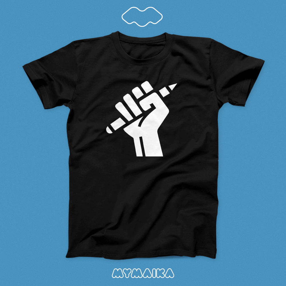 მაისური „DESIGN FIST“ — აწეული მუშტი ფანქრით