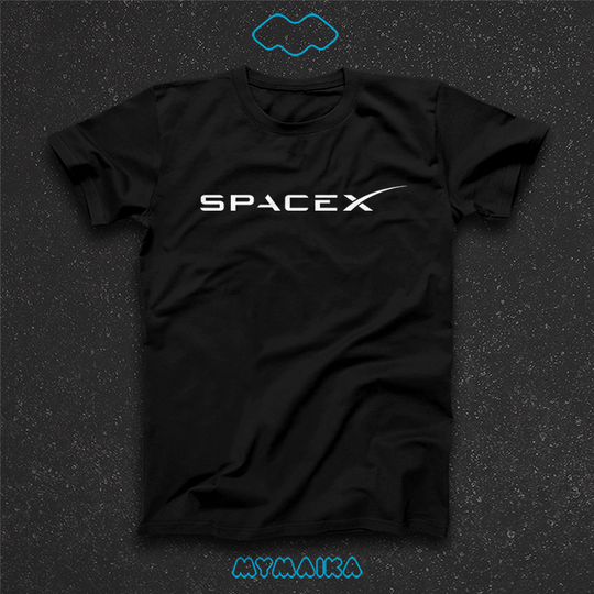 მაისური „SpaceX“ — SpaceX-ის თეთრი ლოგოტიპი