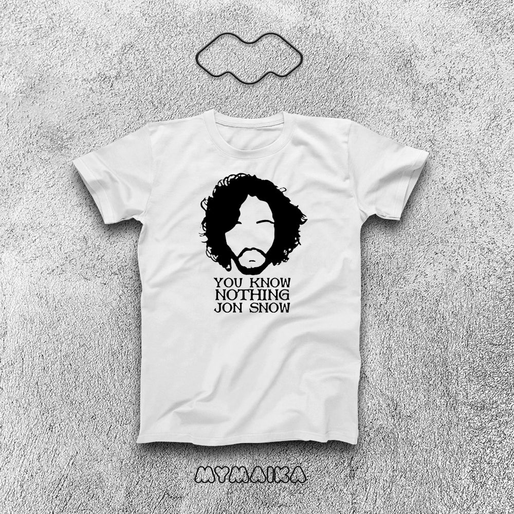 მაისური „Jon Snow“ — ჯონ სნოუს სილუეტი და ცნობილი ციტატა