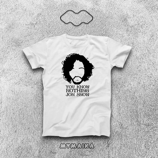 მაისური „Jon Snow“ — ჯონ სნოუს სილუეტი და ცნობილი ციტატა