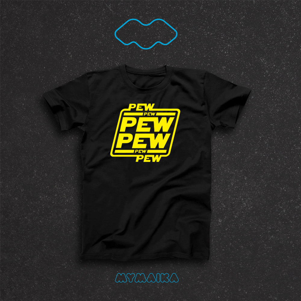 მაისური „PEW PEW PEW“ — „ვარსკვლავური ომების“ ლოგოს პაროდია